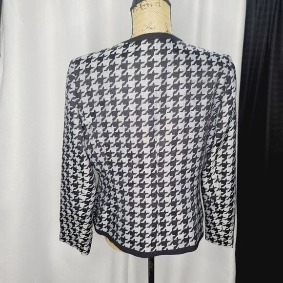 Classiccore Black Houndstooth Check Contrast Edgy Jacket Blazer - Picture 4 of 16